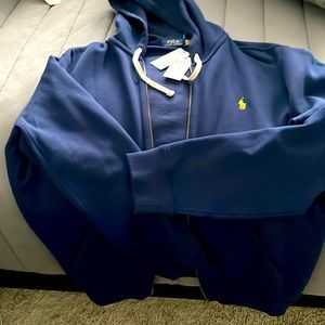 NWT Polo by Ralph Lauren Zip up Hoodie. Dark Blue XL